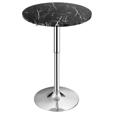 Costway Round Bistro Bar Table Height Adjustable 360-degree Swivel Black - Image 9