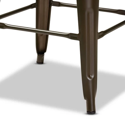 4pc Horton Gunmetal Metal Stackable Barstool Set Gun Metal - Baxton Studio - Image 3