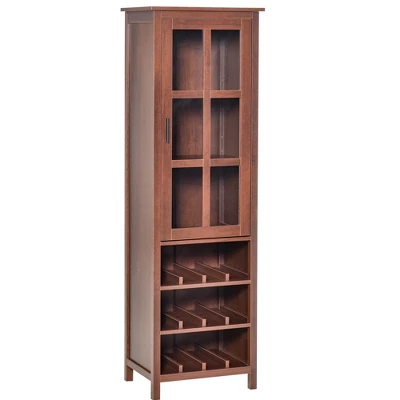 HOMCOM Tall Wine Cabinet, Bar Display Cupboard With 12-Bottle Wine Rack, Glass Door And 3 Storage Compartment For Living Room, Home Bar, Dining Room - Image 7