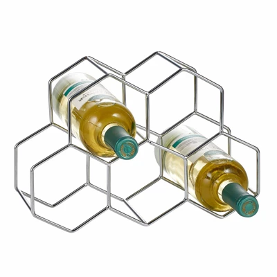 MDesign Honeycomb 5 Bottle Wine Rack For Kitchen Counter Or Fridge - Image 7