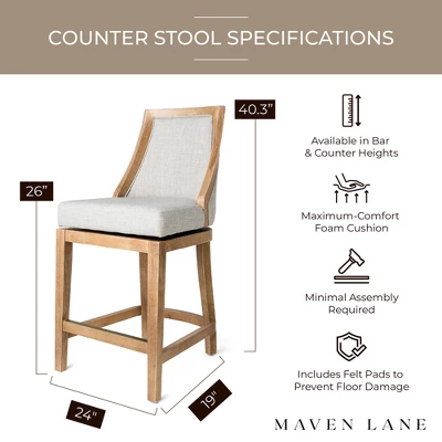 Maven Lane Vienna Swivel Kitchen Counter Stool - Image 4