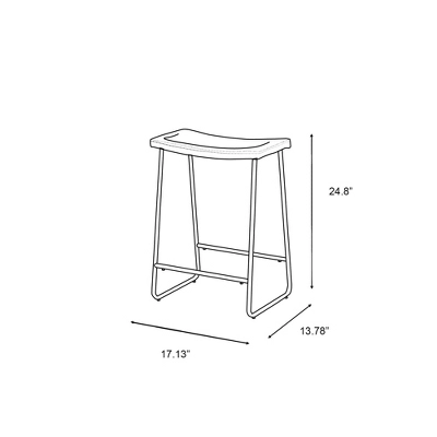 Set Of 2 Easton Saddle Counter Height Barstools Brown/Black - Acessentials - Image 9