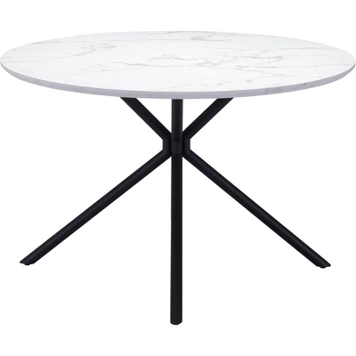 47.2" Lois Round Dining Table White - ZM Home - Image 2
